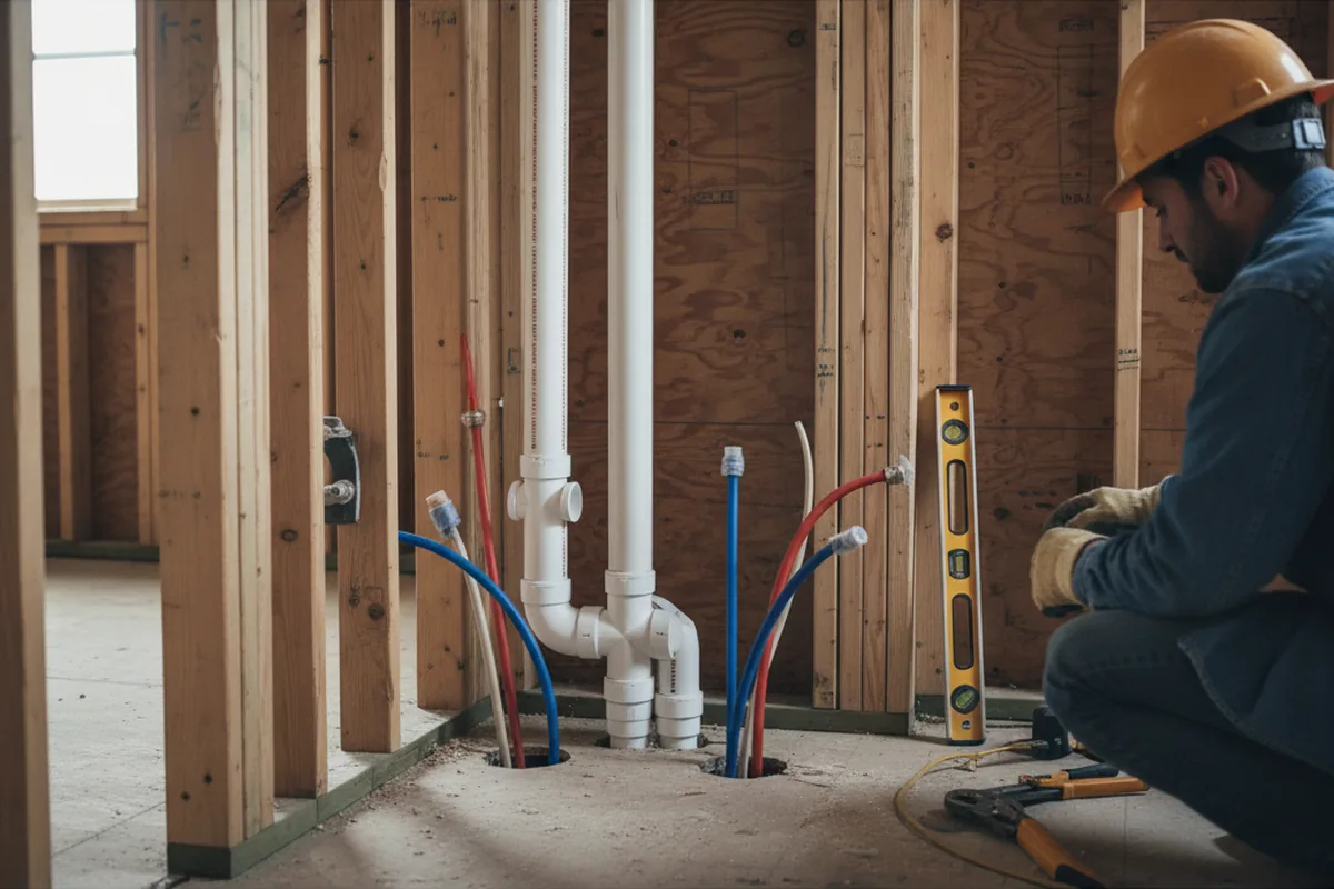 Drain and supply rough-in during Sump Pump Repair in Ahwahnee
